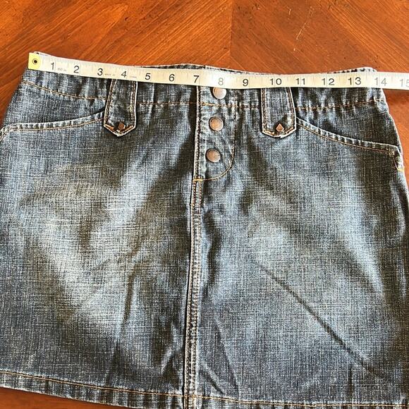 Volcom Juniors Size 3 Blue Denim Mini Jean Skirt Y2K - Picture 5 of 7